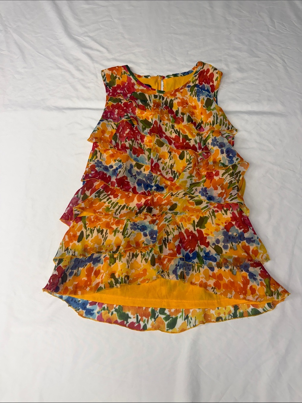 Spense Yellow Floral Tie-Back Shell